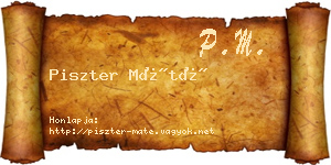 Piszter Máté névjegykártya