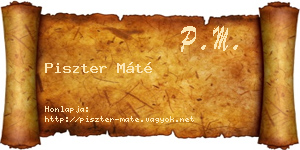 Piszter Máté névjegykártya